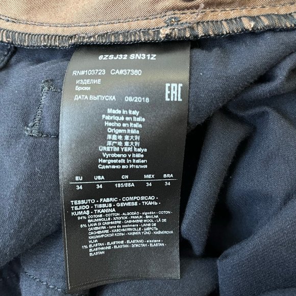 Giorgio Armani Men's Slim Fit Limited Edition Corduroy Pants Trousers 34x32 - Picture 14 of 14